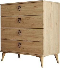 Comoda VERSA-CE, 3612, stejar, PAL melaminat, 80x45x91 cm