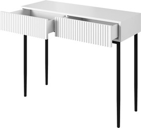 Consolă cu sertare Nicole 100 cm - alb mat / picioare negre