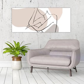 Tablou - Femeie corp linie de artă N⁰1 (120x50 cm)
