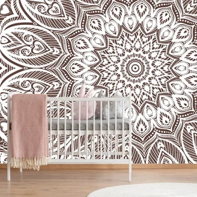 Tapet Mandala de armonie pe fundal maro