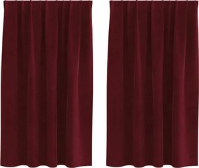 vidaXL Perdele opace 2 pcs Roșu Vin 140 x 140 cm Catifea