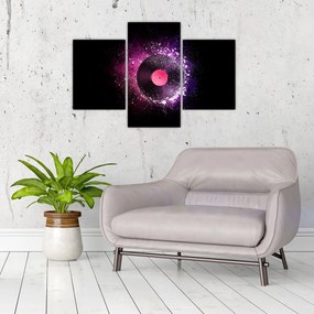 Tablou - Disc de vinil roz-violet (90x60 cm)