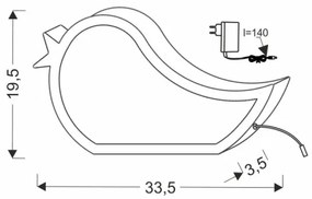 Lampă de masă pentru copii BIRD LED/12W/230V albastră