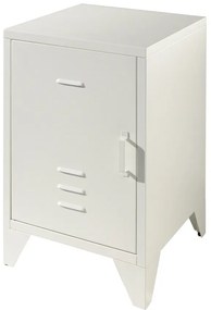 Set Pat Metalic și Noptieră, Alb, 90 x 200 cm (Metal) – BRONXX – Vipack