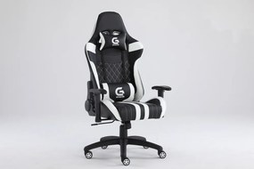 Scaun gaming Genator V3, Negru/Alb