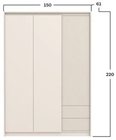 Dormitor cu Riflaje, Monaco, Pat Tapitat cu somiera rabatabila, Dulap 3 Usi 2 Sertare, 2 Noptiere, Comoda 1 Usa 3 Sertare, Casmir