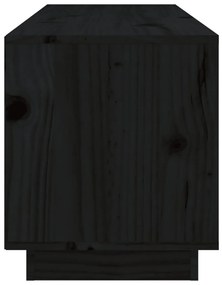 Comoda TV, negru, 105x34x40 cm, lemn masiv de pin Negru, 1