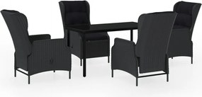 vidaXL Set mobilier pentru grădină, 5 piese, gri închis