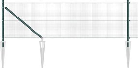 vidaXL Stâlp de gard. Verde 10 x 0,5 m (plasă 16 x 16 mm) Oțel
