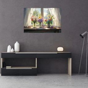 Tablou - Buchet la fereastră (90x60 cm)