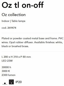 Lampa de masa LED design modern circular OZ TL ON-OFF BIANCO