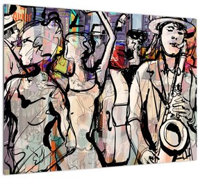 Tablou pe sticlă - Seara de jazz (70x50 cm)