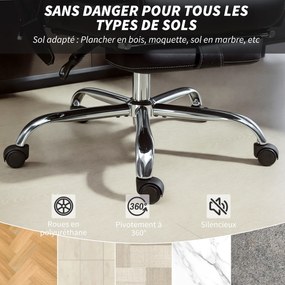 HOMCOM Fotoliu de birou cu masaj și încălzire scaun de birou cu înălțime reglabilă spătar înclinabil 67x72x111-119cm negru | Aosom Romania