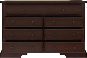 Comodă lemn masiv nuc Louis 7 Sertare, 145 × 55 × 90 cm