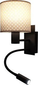 Brilagi - Lampă LED flexibilă BOBO 1xE27/25W/230V + LED/3W negru/bej/cu buline