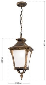 Orion - Corp de iluminat suspendat pentru exterior AIKO 1xE27/60W/230V IP23 bronz/patină