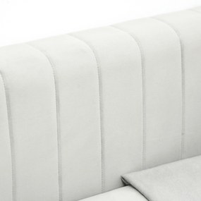 HOMCOM Canapea cu 3 locuri din catifea gri, canapea moderna tapitata cu 5 picioare si lamele pentru sufragerie si living, 199x72x75cm