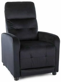 Scaun reclinabil Lennox Velvet, negru