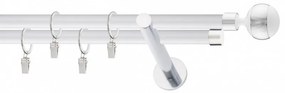 Galerie dubla BILA PICIOR UNIVERSAL INOX,prindere perete 19/19 ALB (Alege marime: 140 cm)
