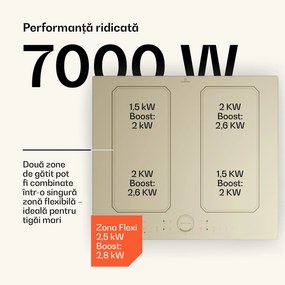 Klarstein Victoria 4 Flex, plită cu inducție, încorporabilă, 7000 W, 2 Flex zone, temporizator