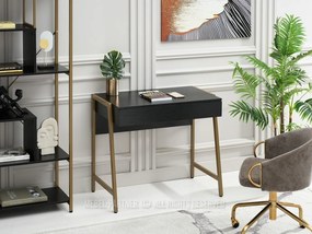 Masă PC Norway (lemn negru + auriu). 1109801