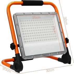 Proiector LED cu stativ, 100W, 230V, 4500K, IP65, portocaliu