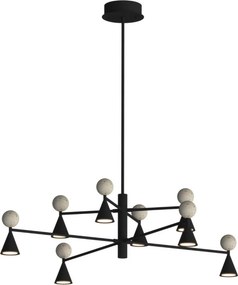 Lustra LED moderna Art Deco Bingo negru/ travertin