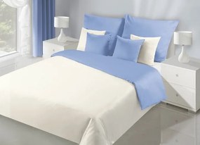 Lenjerie de pat cu două fețe, culoarea albastru crem 2 părți: 1buc 140 cmx200 + 1buc 70 cmx80