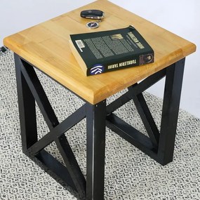 Masuta cafea lemn Country Homs 45 x 40 x 40, nuc si negru