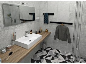 Suport pentru prosoape negru mat de montat pe perete Patron – Sapho