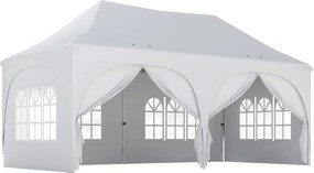 Outsunny Gazebo pliabil 3x6 m, cu pereți detașabili, saci cu nisip, geantă de transport și protecție UV30+, gri deschis/alb | Aosom Romania