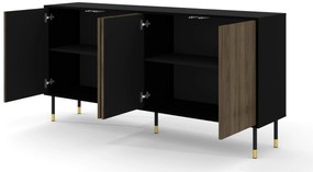 Dulap 4D 180 Wenty (Negru + Nuc pacific + Auriu). 1125158