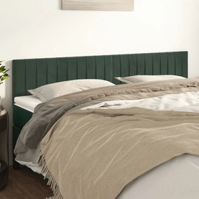 346267 vidaXL Tăblii de pat, 2 buc, verde închis, 80x5x78/88 cm, catifea