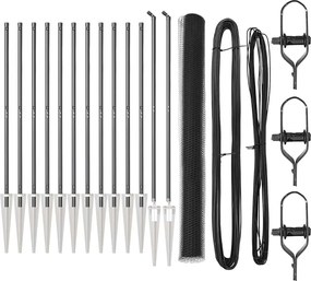 vidaXL Stâlp de gard. Gri 25 x 1,5 m (plasă de 13 mm) Oțel