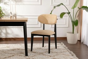 Set de scaune de sufragerie Lionte Beige și Negru,2 buc.