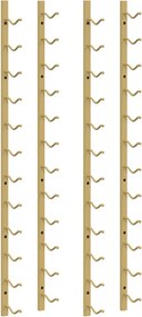 vidaXL Suport sticle de vin de perete, 12 sticle, 2 buc., auriu, fier