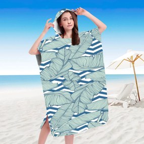 Poncho prosop de plaja NAVARI albastru 80x145 cm