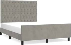 vidaXL Cadru de pat fără saltea, gri deschis, 140x200 cm, catifea