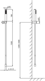 Set de duș Cersanit S951-618 ZEN negru