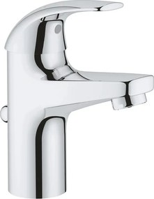 Baterie lavoar monocomanda Grohe Baucurve crom lucios cu ventil