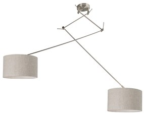 Lampă suspendată din oțel cu umbră 35 cm gri deschis reglabil - Blitz II