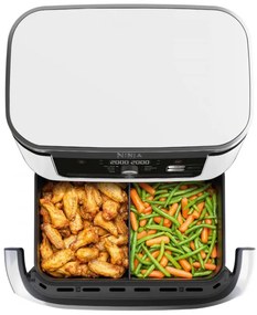 Friteuza dubla cu aer cald Ninja AF500EUWH, 10.4 L, 7 programe, Timer, Zone independente, Alb