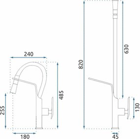 Baterie de bucătărie Rea Castor  Brush Nickel