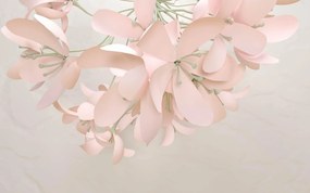 Fototapet 3D, Flori roz pe un fundal alb de perete Art.05352