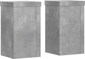 vidaXL Suport de plante, 2 buc., gri beton, 10x10x18 cm lemn prelucrat