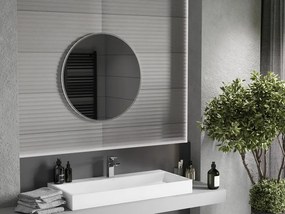 Mexen Loft oglindă de baie rotundă 70 cm, ramă inox - 9850-070-070-000-10