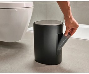 Coș de gunoi negru mat cu pedală din oțel 5 l EasyStore Luxe – Joseph Joseph