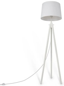 Lampadar, Lampa de podea cu trepied din lemn Calvin alb