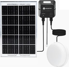 Aigostar - Lampă solară LED 70W/12V 6000 mAh 6500K Ø 20,5 cm