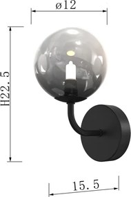 Aplică ONLI PALOMA 1xG9/10W/230V negru/fumuriu